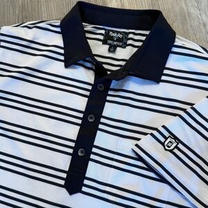 Footjoy x Todd Snyder Mens Large Striped Polo Shirt White/Navy